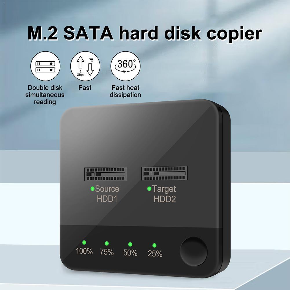 SATA 인클로저 복제 도킹 스테이션, USB 3.1 SSD 복제기, 지지대 디스크 복사 기능, M.2 SATA 하드 디스크 복사기 2023, 2 베이 M.2